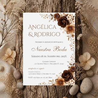 Invitación de boda española boho