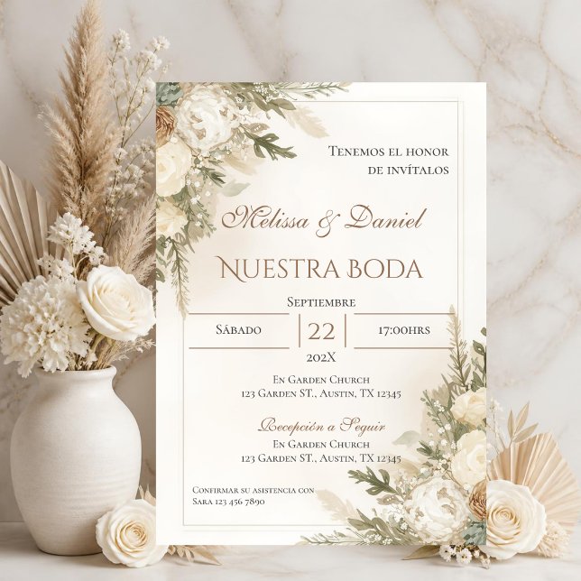 Invitación de boda española boho (Subido por el creador)