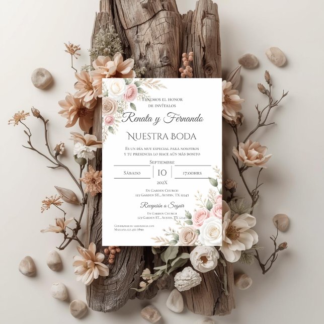 Invitación de boda española boho (Subido por el creador)
