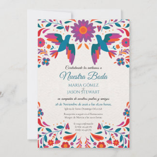 Invitación de Boda Española de Arte Popular Colori