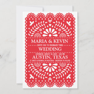 invitación de boda española Fiesta Red Paisley