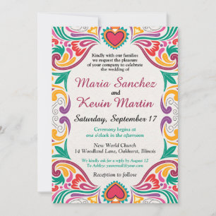 Invitación de boda española Floral Fiesta