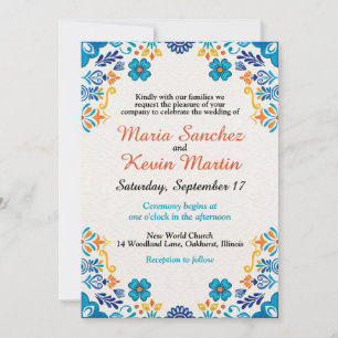 Invitación de boda española Floral Fiesta