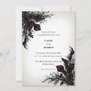 Invitación de boda Espina de Lirio de Calla Oscuro