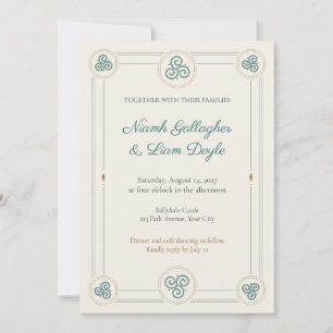 Invitación de boda espiral trisquela celta