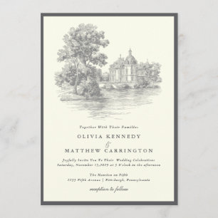 Invitación de boda estética de dinero antiguo de m