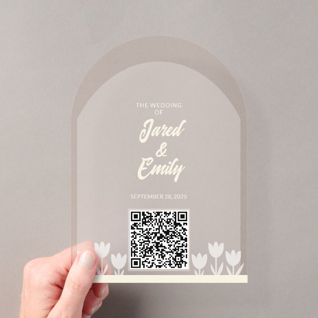 Invitación de boda estilo arco código QR (Insitu (portátil))