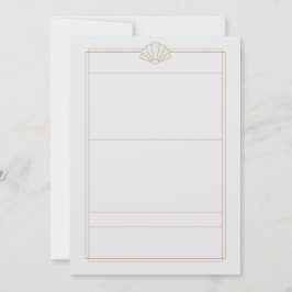 Invitación de boda estilo Art Déco verde y crema