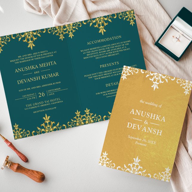 Invitación de Boda Estilo Indio en Terciopelo Dora (Subido por el creador)