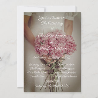 Invitación de Boda Estilo Vintage Floral Elegante