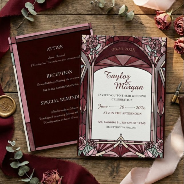 Invitación de boda estilo vitral (Subido por el creador)
