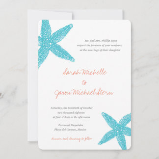 Invitación de boda Estrella de Mar de Playa