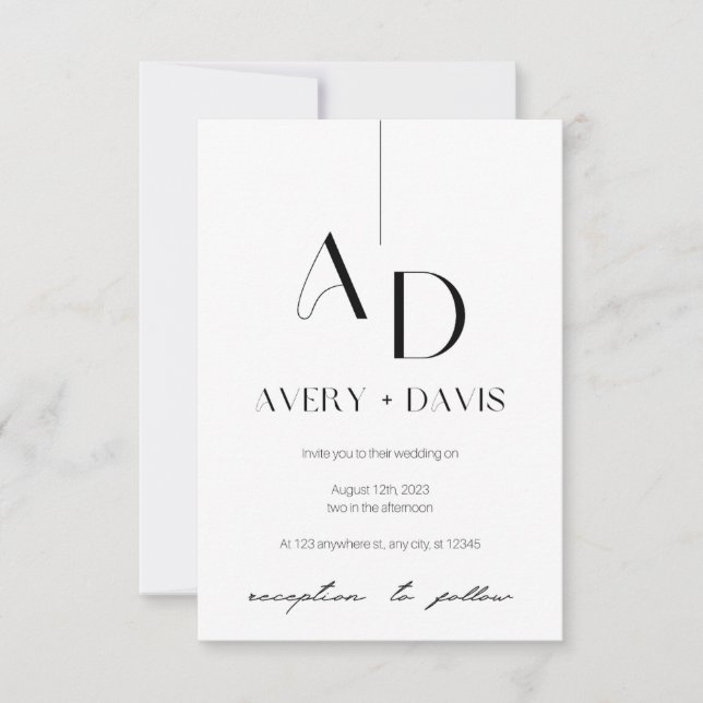 Invitación de boda Ethereal Harmony (Anverso)