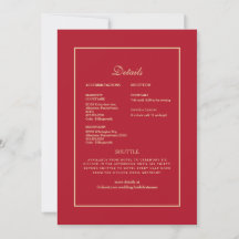 Invitación de boda étnica india con detalles rojos