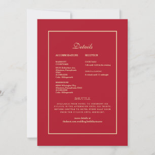 Invitación de boda étnica india con detalles rojos
