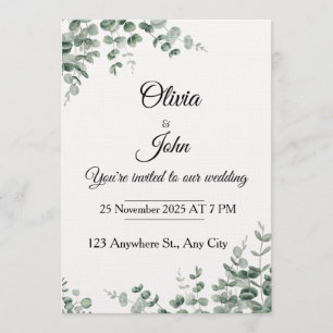 Invitación de boda Eucalyptus Elegance