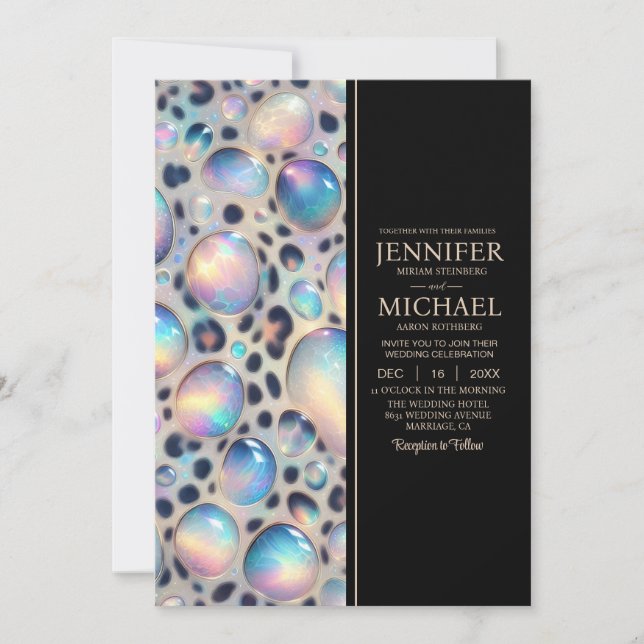 Invitación de boda exótica y elegante todo en uno  (Anverso)