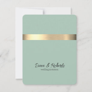 Invitación de boda falsa rústica de papel de alumi