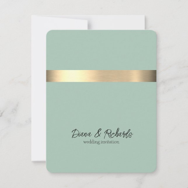 Invitación de boda falsa rústica de papel de alumi (Anverso)