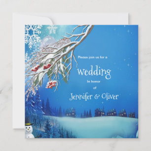 Invitación de Boda Fantasía de Invierno Nevado