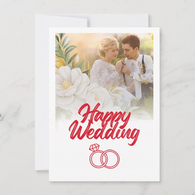 Invitación de Boda Feliz (Anverso)