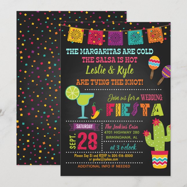 Invitación de boda Fiesta (Anverso / Reverso)