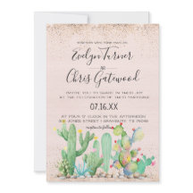 Invitación de Boda Fiesta de Cactus Glam