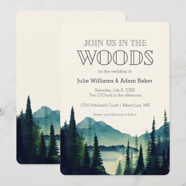 Invitación de boda/fiesta en la montaña (Anverso / Reverso)