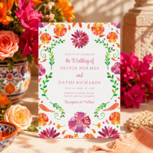 Invitación de boda Fiesta Floral Mexicana Colorida
