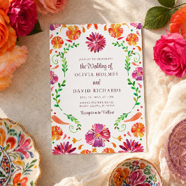 Invitación de boda Fiesta Floral Mexicana Colorida