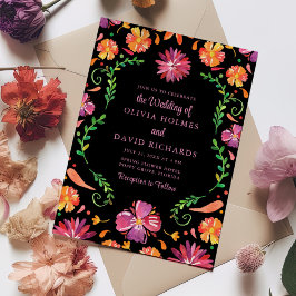 Invitación de Boda Fiesta Floral Mexicana Colorida