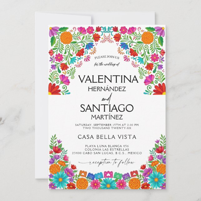 Invitación de Boda Fiesta Mexicana (Anverso)