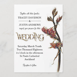 Invitación de Boda Flor de Lino de Nueva Zelanda