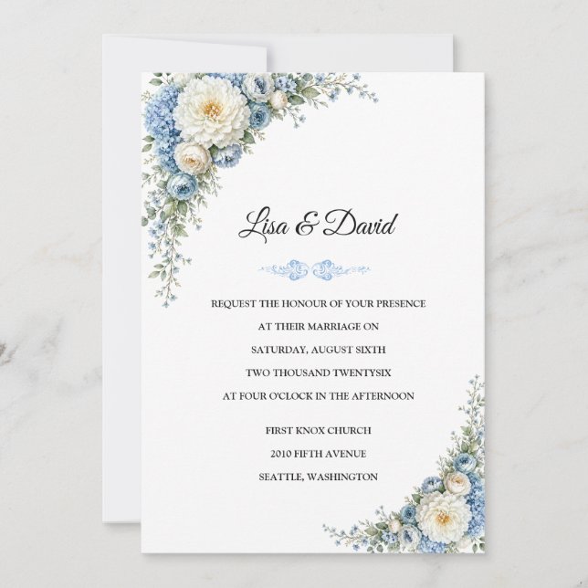 Invitación de Boda Floral (Anverso)