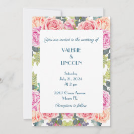 Invitación de boda floral