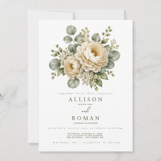 Invitación de boda floral