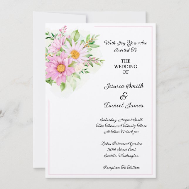Invitación de Boda Floral (Anverso)