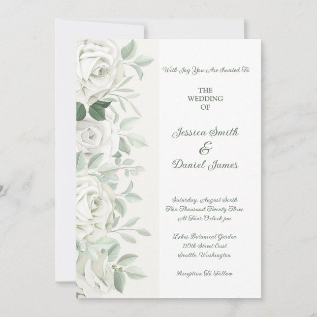 Invitación de Boda Floral (Anverso)