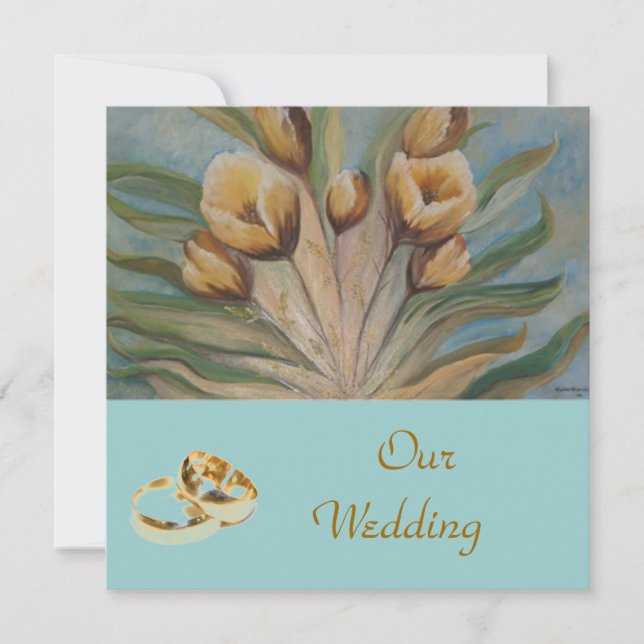 invitación de boda floral (Anverso)