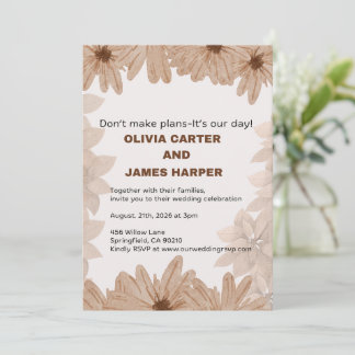 Invitación de boda floral