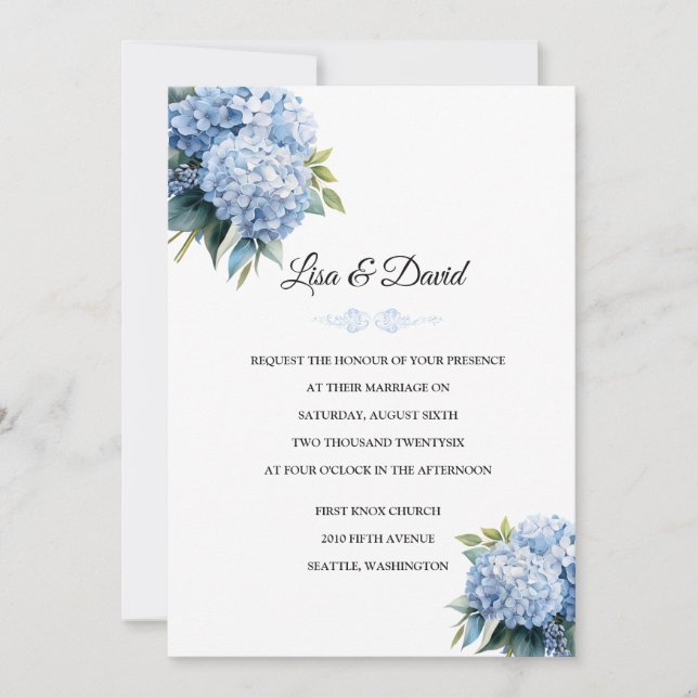 Invitación de Boda Floral (Anverso)