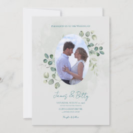 Invitación de boda floral acuarela