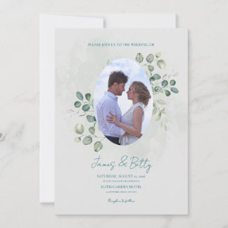 Invitación de boda floral acuarela