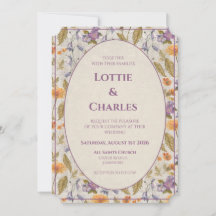 Invitación de boda floral acuarela