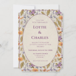 Invitación de boda floral acuarela