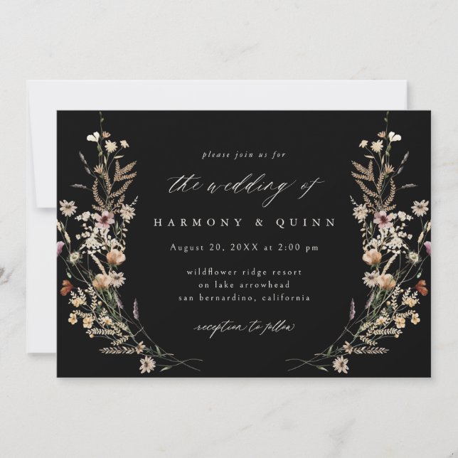 Invitación de boda floral acuarela (Anverso)