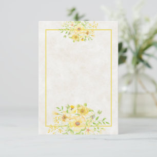 Invitación de boda floral acuarela amarilla presup