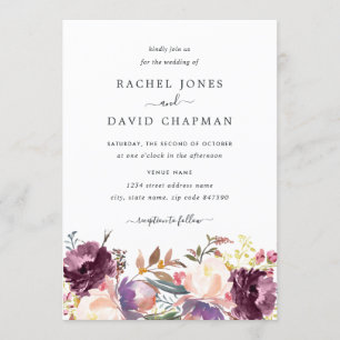 Invitación de Boda Floral Acuarela Bloom