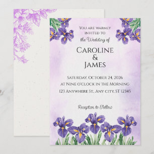 Invitación de Boda Floral Acuarela Elegante Iris P