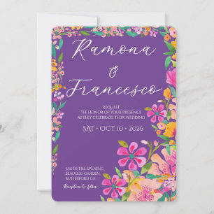 Invitación de boda floral acuarela Fall For You